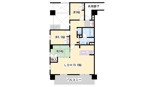 エスリード姫路(3LDK/7階)の間取り写真