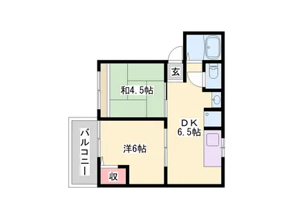 エクセルⅢ(2DK/2階)の間取り写真