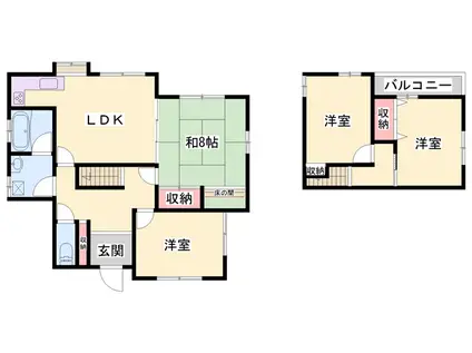 播但線 仁豊野駅 徒歩12分 2階建 築46年(4LDK)の間取り写真