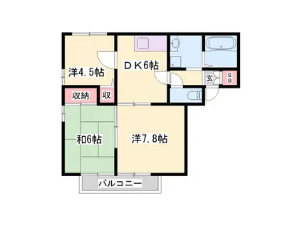 エイセイ勝原(3DK/1階)の間取り写真