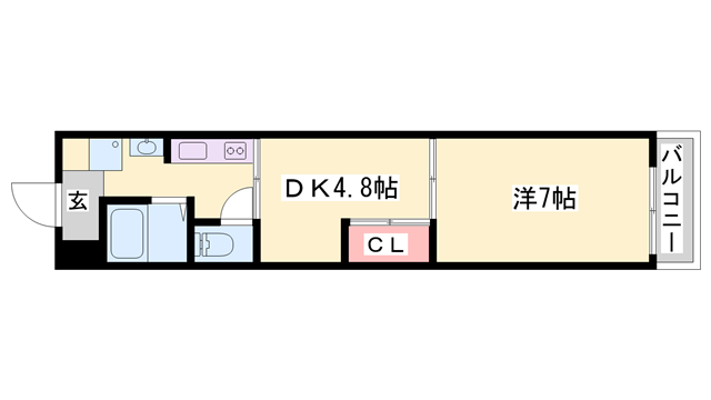 宮西パレス 壱号館(1DK/2階)の間取り写真