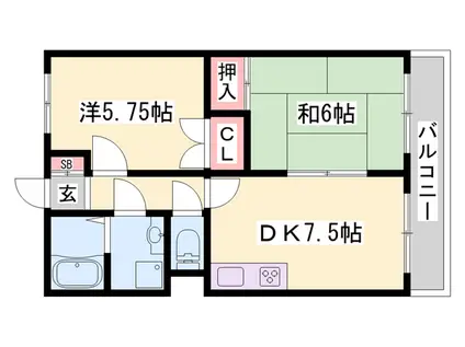 アメニティ中田3(2DK/3階)の間取り写真