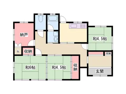 姫新線 本竜野駅 徒歩8分 1階建 築65年(3DK)の間取り写真