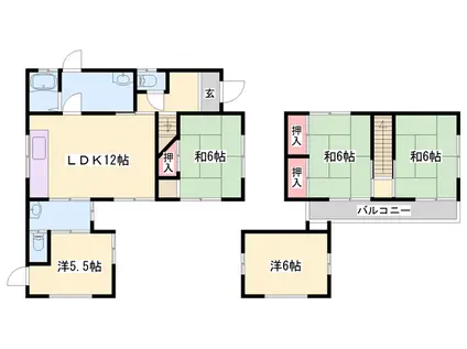 加古川線 神野駅 徒歩22分 2階建 築52年(5LDK)の間取り写真