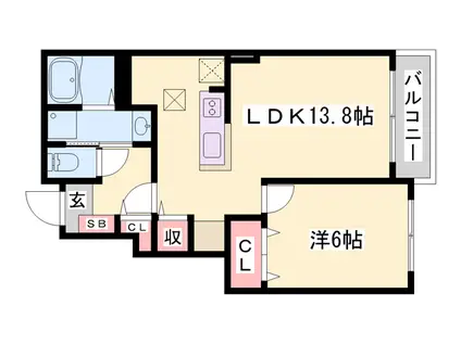 ルミノース・レジューネⅡ(1LDK/1階)の間取り写真