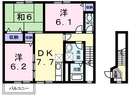 さわやか壱番館(3DK/2階)の間取り写真