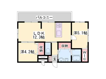 AMUSE恵美酒(2LDK/3階)の間取り写真