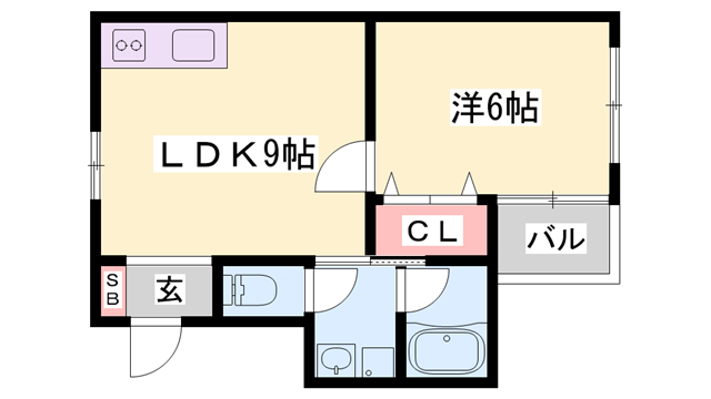 坂元町OMORIビル(1LDK/4階)の間取り写真