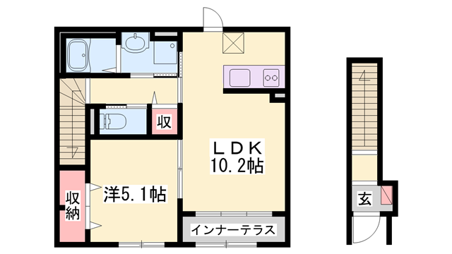 リファインド レジデンス(1LDK/2階)の間取り写真