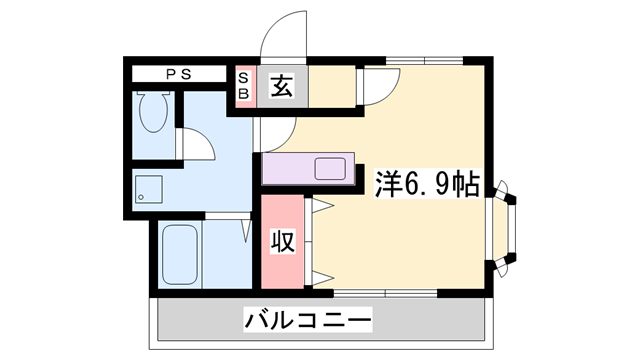 フラッツネオシティ(1K/2階)の間取り写真