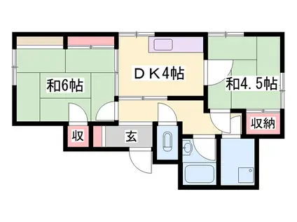 山陽電気鉄道本線 尾上の松駅 徒歩14分 1階建 築57年(2DK)の間取り写真