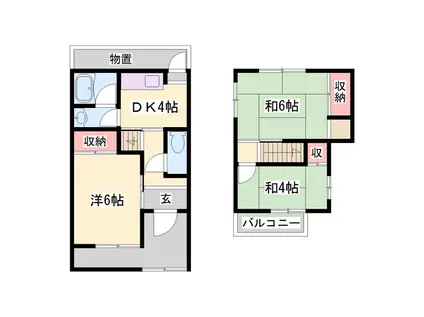 播但線 京口駅 徒歩17分 2階建 築57年(3DK)の間取り写真