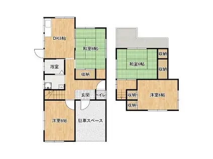 山陽電気鉄道本線 浜の宮駅 徒歩19分 2階建 築44年(4DK)の間取り写真