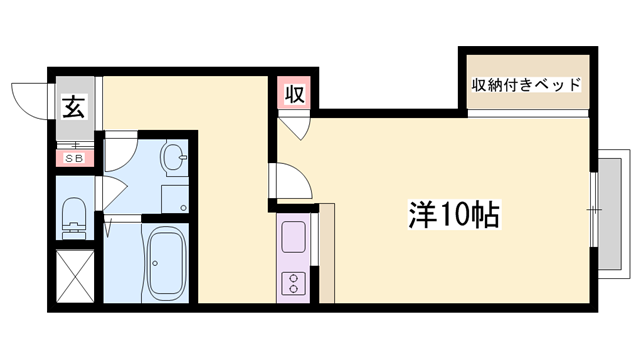 STAGE I(1K/1階)の間取り写真
