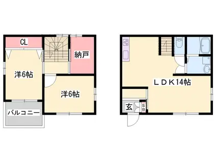 姫新線 播磨高岡駅 徒歩36分 2階建 築16年(2SLDK)の間取り写真