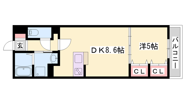 MISTRAL龍野町(1LDK/1階)の間取り写真