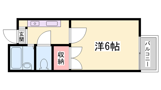ナイスワン竜野駅前(1K/1階)の間取り写真