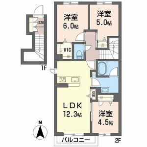 ル ボヌール(3LDK/2階)の間取り写真