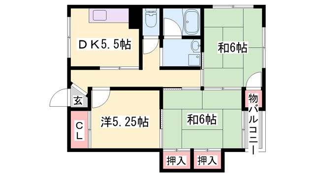 タクミマンション(3DK/2階)の間取り写真