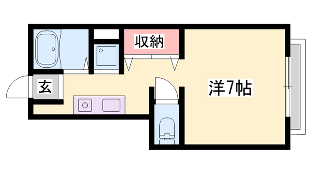 山陽電気鉄道網干線 山陽天満駅 徒歩11分 2階建 築7年(1K/1階)の間取り写真