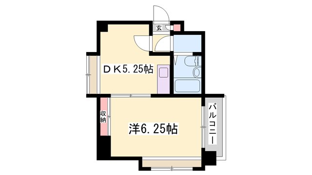 ベルトピア手柄2(1DK/3階)の間取り写真