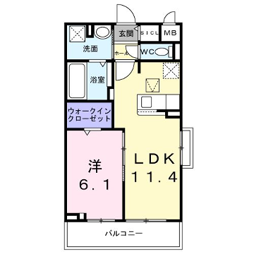 グラン・ステラータ(1LDK/1階)の間取り写真