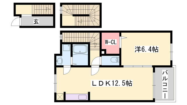 アニメート ミキ(1LDK/3階)の間取り写真