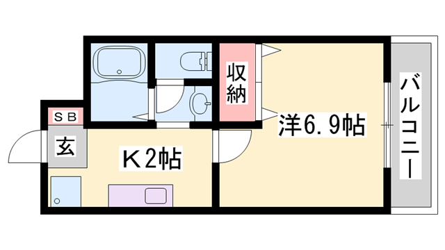 MARIMOCO(1K/2階)の間取り写真