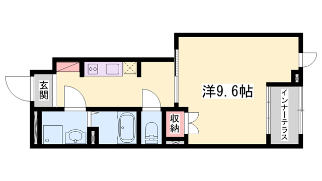 TMブルーム(1K/1階)の間取り写真