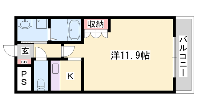 福知山線 三田駅(兵庫) バス乗車時間：34分 東条中学校バス停で下車 徒歩24分 2階建 築22年(1K/1階)の間取り写真