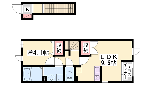 TMブルーム(1LDK/2階)の間取り写真