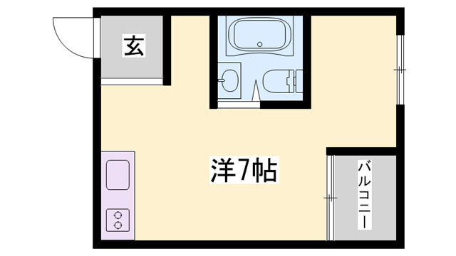 フジイビル(ワンルーム/2階)の間取り写真