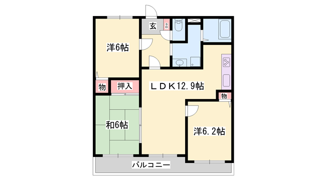 メゾンⅠ(3LDK/2階)の間取り写真