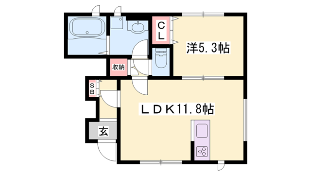 高砂市曽根町計画(1LDK/1階)の間取り写真