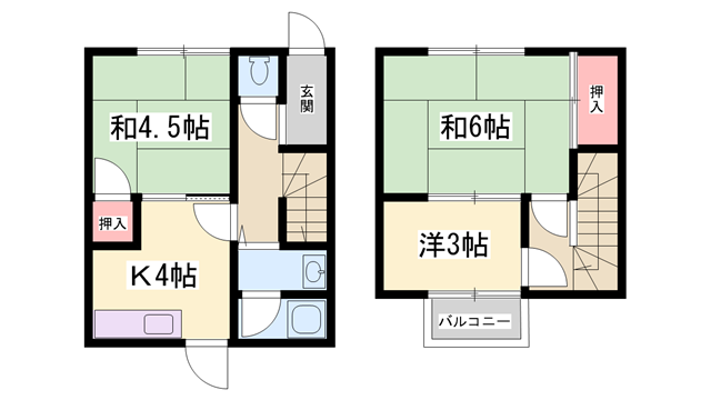 山陽電気鉄道網干線 平松駅 徒歩4分 2階建 築51年