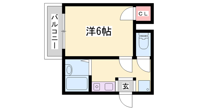 コヤマハイツ伊保(1K/2階)の間取り写真