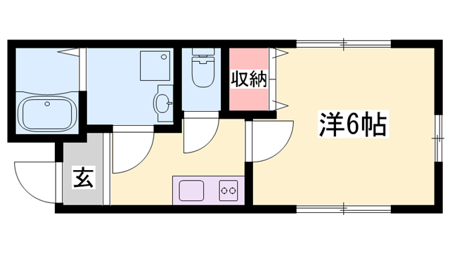 リープラス姫路栗山(1K/2階)の間取り写真