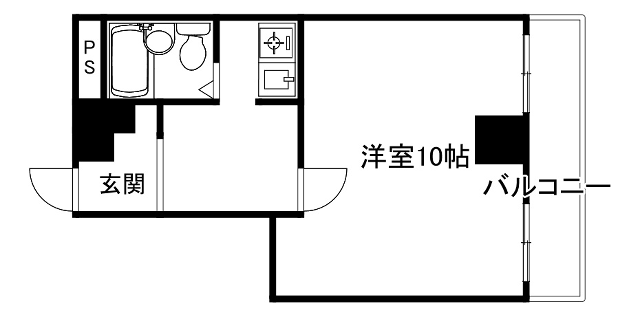 カルム白鷺(ワンルーム/3階)の間取り写真