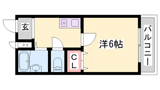 ルーキー東条マンション(1K/1階)の間取り写真