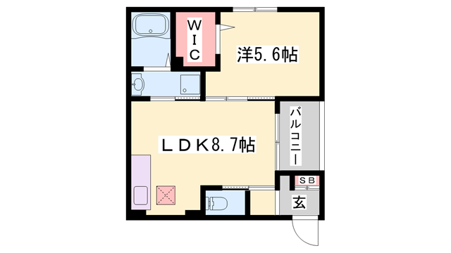 ネオイースト(1LDK/1階)の間取り写真