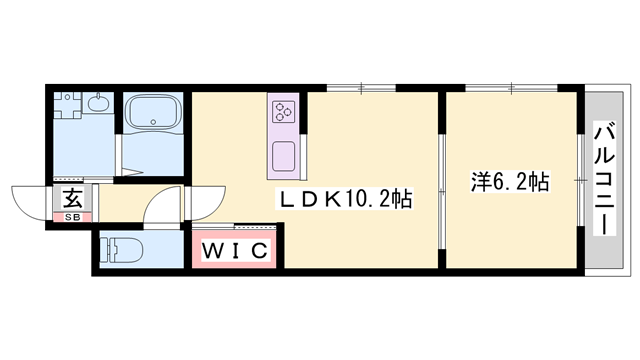 アンソレイユ1(1LDK/2階)の間取り写真