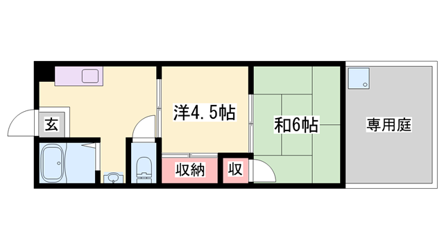 サンボ—別府(2DK/1階)の間取り写真