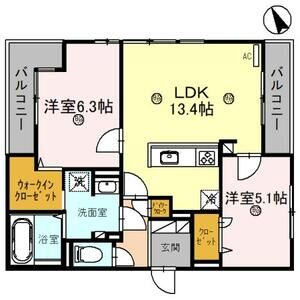 アルタイル 明石(2LDK/2階)の間取り写真