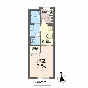 シャーメゾン北王子A(1K/1階)の間取り写真