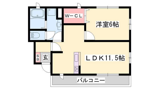 エクセラン國木 Ⅰ(1LDK/1階)の間取り写真