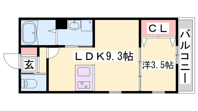 GRAN(1LDK/3階)の間取り写真