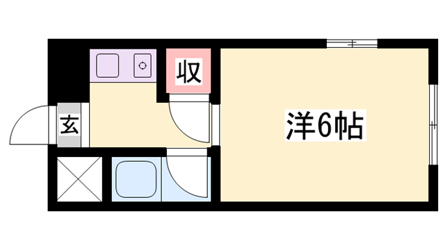 千鳥川ドミトリー(ワンルーム/2階)の間取り写真