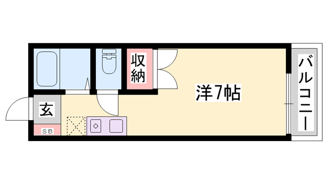 サニーハイツ新在家(ワンルーム/2階)の間取り写真