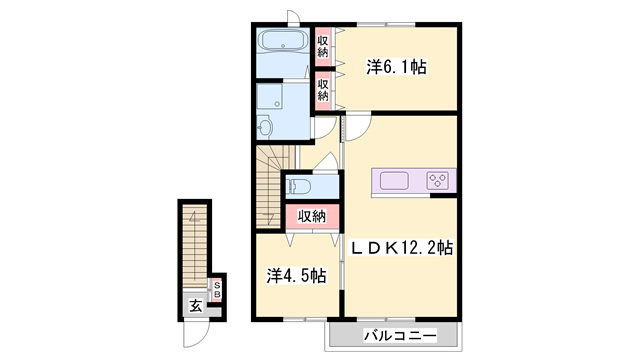 イル・ルオーゴ東加古川(2LDK/2階)の間取り写真