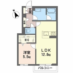 シャーメゾン岡田ハイテール(1LDK/2階)の間取り写真